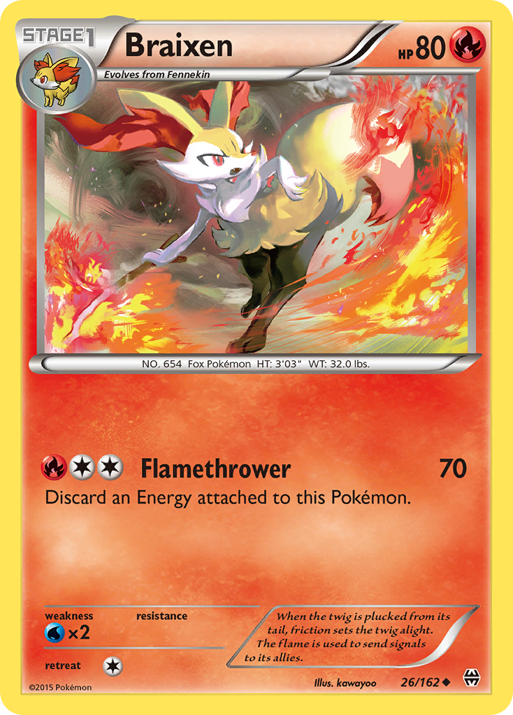 Braixen (26/162) [XY: BREAKthrough] | Jomio and Rueliete's Cards and Comics