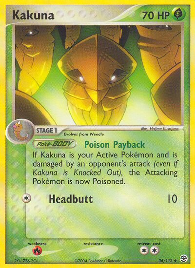 Kakuna (36/112) [EX: FireRed & LeafGreen] | Jomio and Rueliete's Cards and Comics