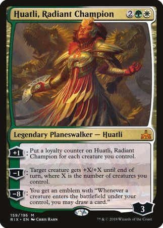 Huatli, Radiant Champion [Rivals of Ixalan] | Jomio and Rueliete's Cards and Comics