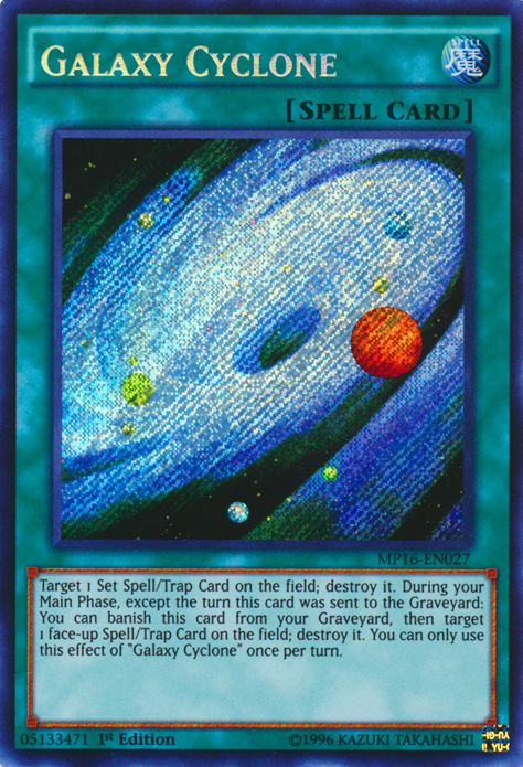 Galaxy Cyclone [MP16-EN027] Secret Rare | Jomio and Rueliete's Cards and Comics