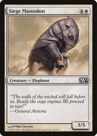 Siege Mastodon [Magic 2012] | Jomio and Rueliete's Cards and Comics