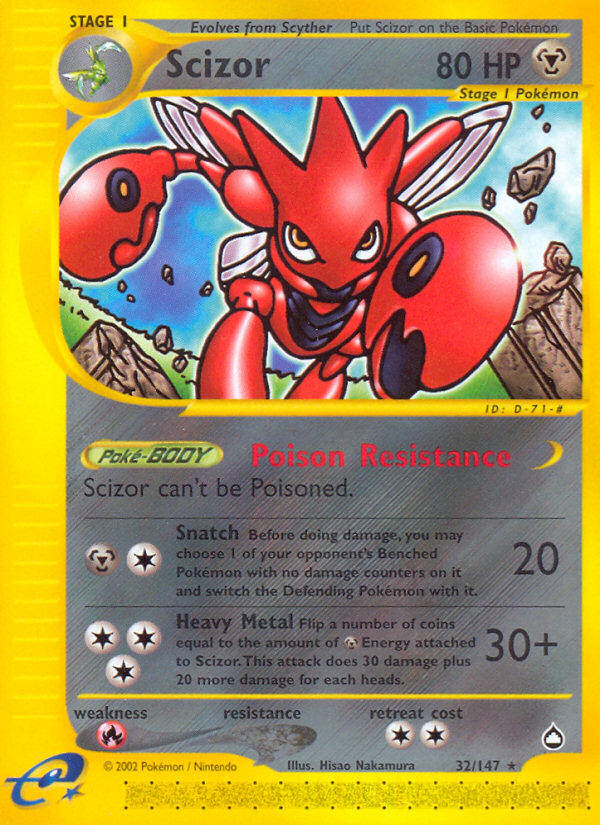 Scizor (32/147) [Aquapolis] | Jomio and Rueliete's Cards and Comics