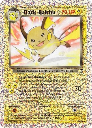 Dark Raichu (S3/S4) [Box Topper] | Jomio and Rueliete's Cards and Comics