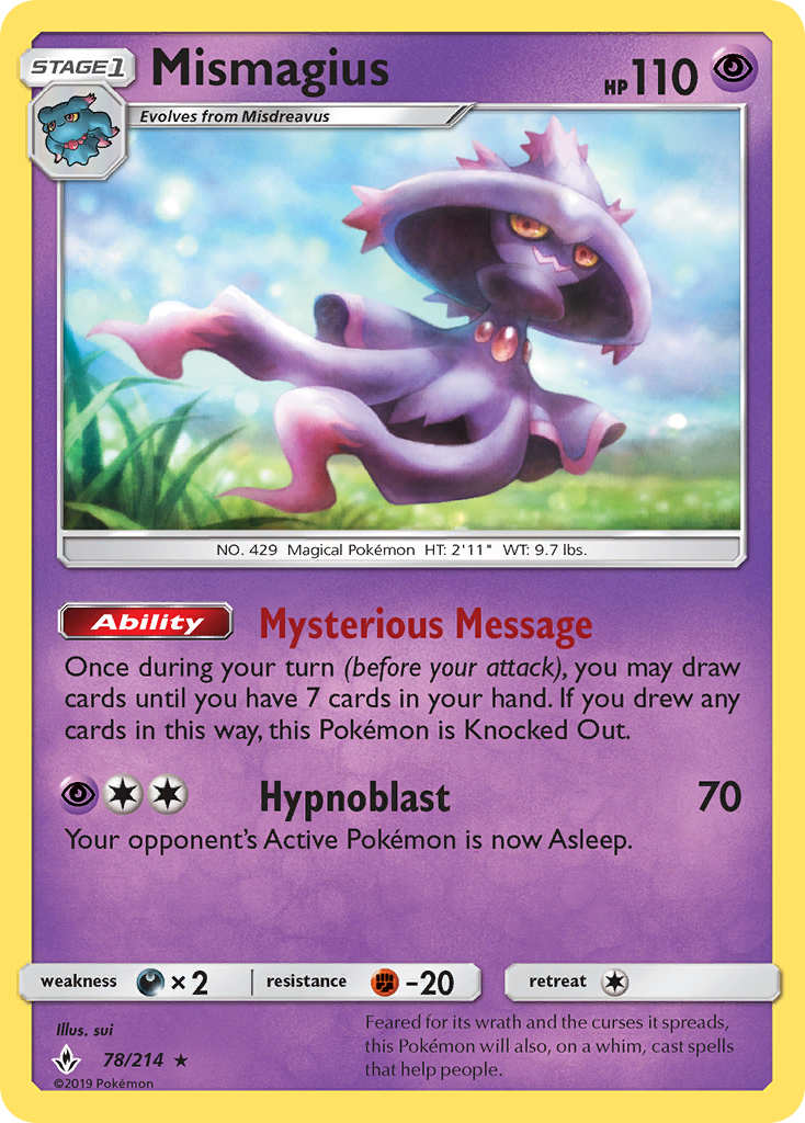 Mismagius (78/214) [Sun & Moon: Unbroken Bonds] | Jomio and Rueliete's Cards and Comics