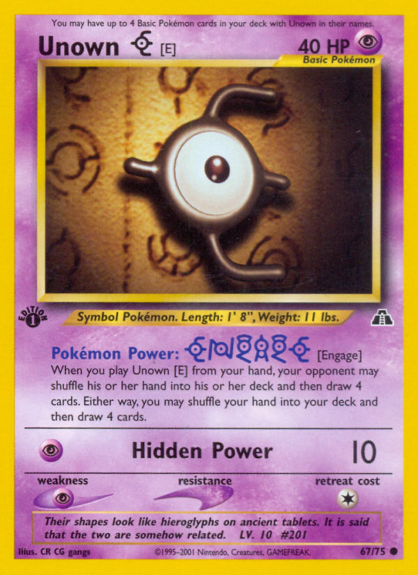 Unown [E] (67/75) [Neo Discovery 1st Edition] | Jomio and Rueliete's Cards and Comics