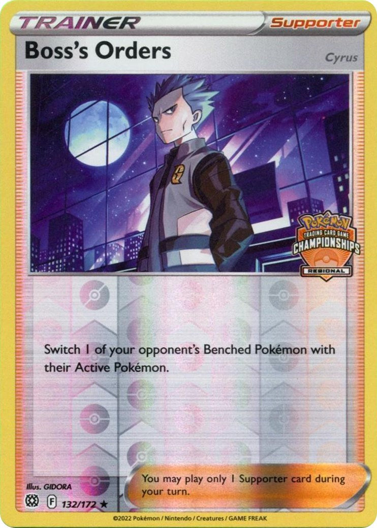 Boss's Orders (132/172) (Regional Championship Promo) [Sword & Shield: Brilliant Stars] | Jomio and Rueliete's Cards and Comics