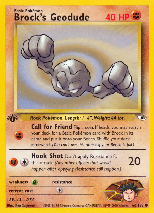 Brock's Geodude (66/132) [Gym Heroes 1st Edition] | Jomio and Rueliete's Cards and Comics