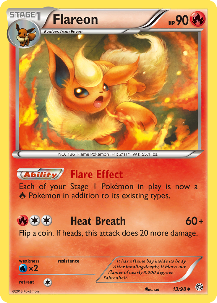 Flareon (13/98) [XY: Ancient Origins] | Jomio and Rueliete's Cards and Comics