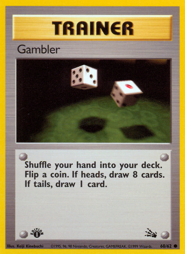 Gambler (60/62) [Fossil 1st Edition] | Jomio and Rueliete's Cards and Comics