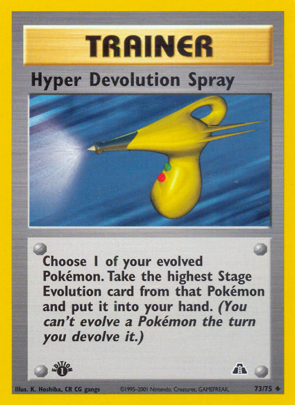 Hyper Devolution Spray (73/75) [Neo Discovery 1st Edition] | Jomio and Rueliete's Cards and Comics