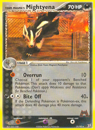 Team Magma's Mightyena (21/95) [EX: Team Magma vs Team Aqua] | Jomio and Rueliete's Cards and Comics