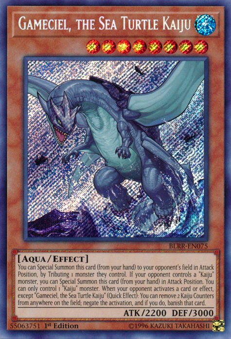 Gameciel, the Sea Turtle Kaiju [BLRR-EN075] Secret Rare | Jomio and Rueliete's Cards and Comics