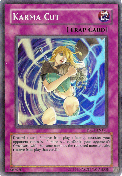 Karma Cut [DR04-EN173] Super Rare | Jomio and Rueliete's Cards and Comics