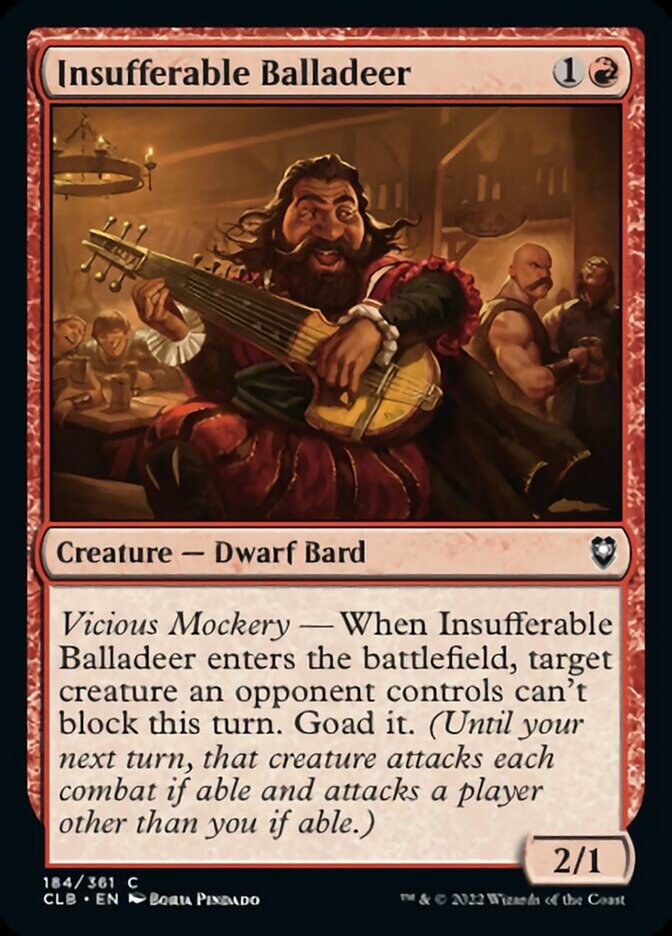 Insufferable Balladeer [Commander Legends: Battle for Baldur's Gate] | Jomio and Rueliete's Cards and Comics