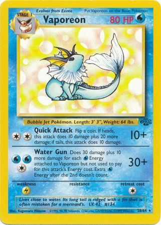 Vaporeon (28/64) [Jungle Unlimited] | Jomio and Rueliete's Cards and Comics