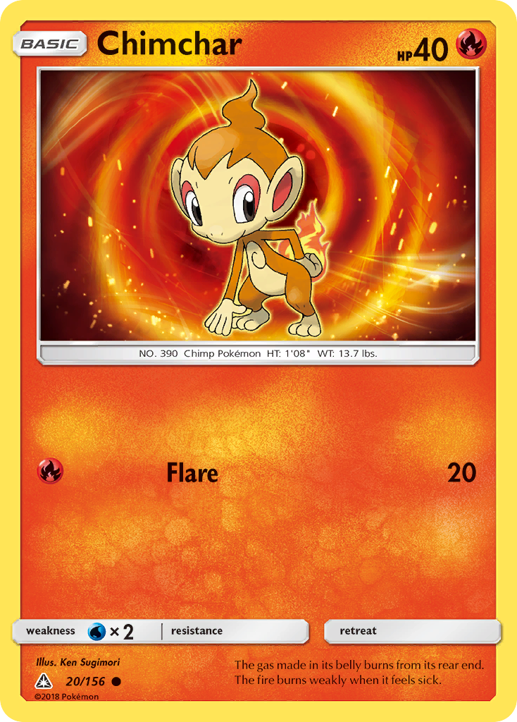 Chimchar (20/156) [Sun & Moon: Ultra Prism] | Jomio and Rueliete's Cards and Comics
