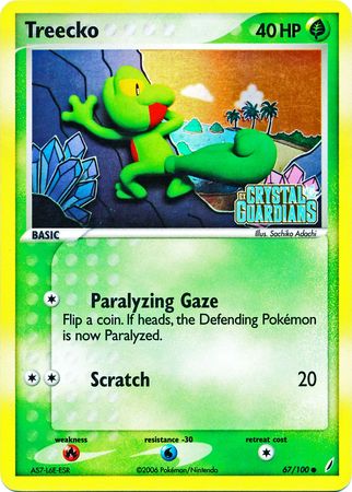 Treecko (67/100) (Stamped) [EX: Crystal Guardians] | Jomio and Rueliete's Cards and Comics