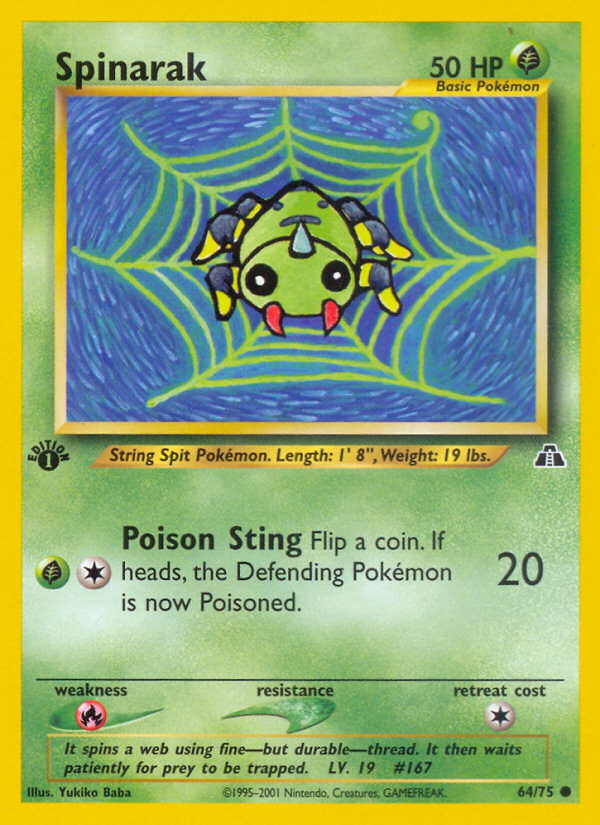 Spinarak (64/75) [Neo Discovery 1st Edition] | Jomio and Rueliete's Cards and Comics
