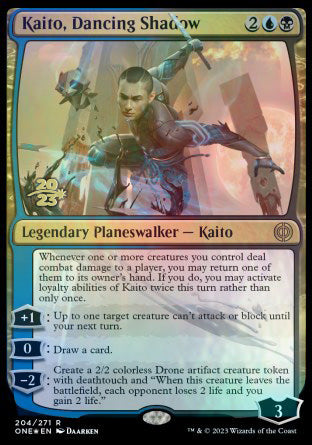 Kaito, Dancing Shadow [Phyrexia: All Will Be One Prerelease Promos] | Jomio and Rueliete's Cards and Comics