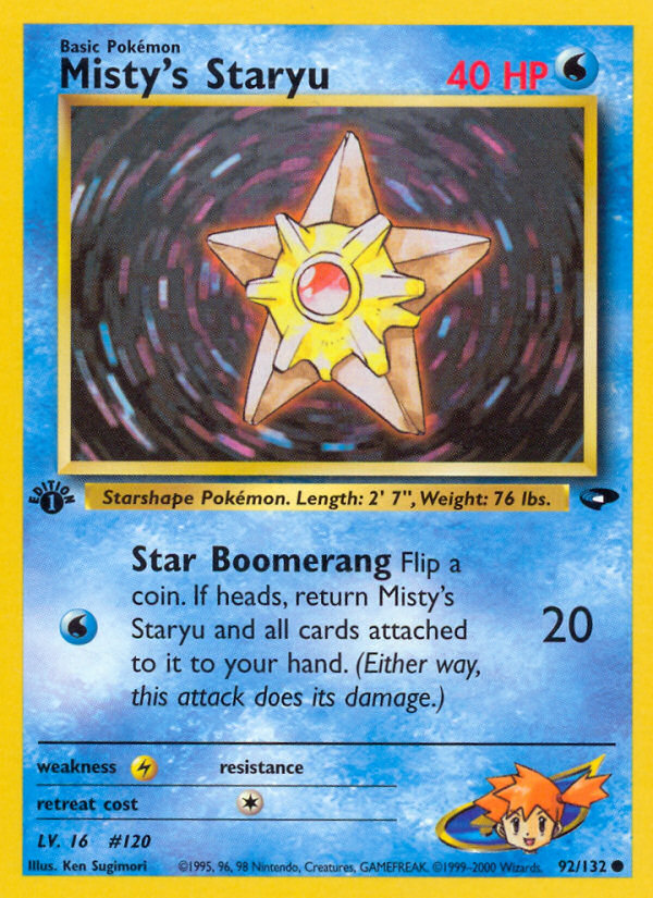 Misty's Staryu (92/132) [Gym Challenge 1st Edition] | Jomio and Rueliete's Cards and Comics