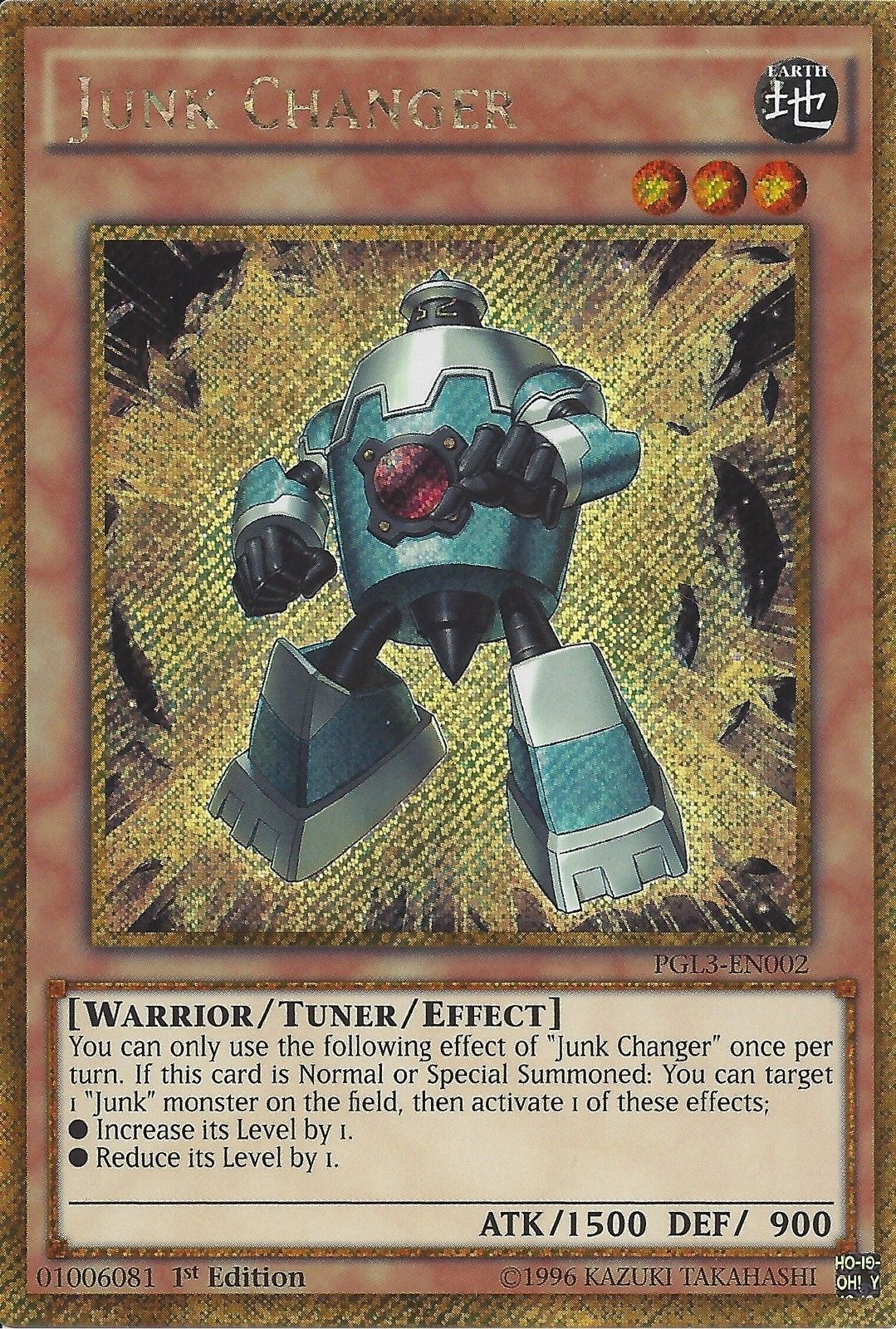 Junk Changer [PGL3-EN002] Gold Secret Rare | Jomio and Rueliete's Cards and Comics
