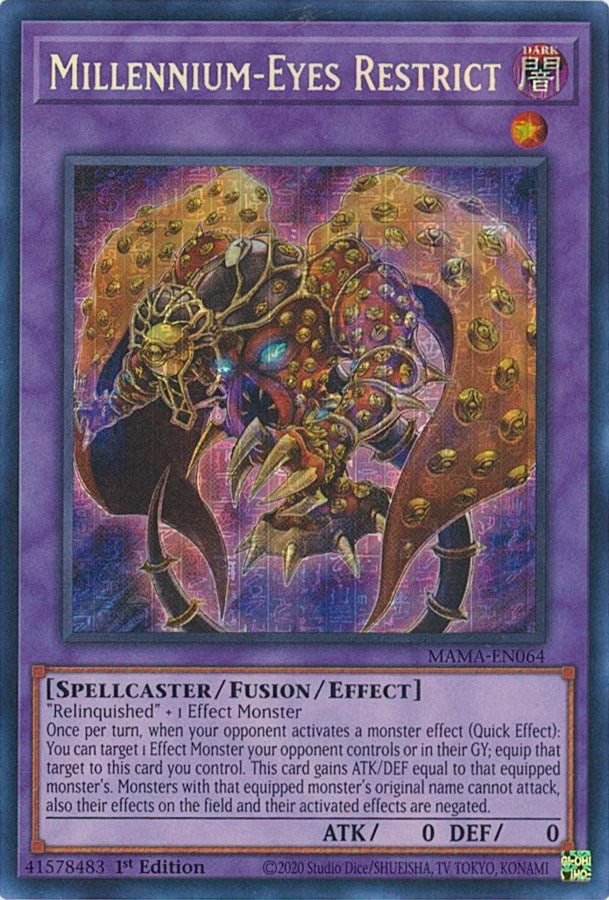 Millennium-Eyes Restrict [MAMA-EN064] Secret Pharaoh's Rare | Jomio and Rueliete's Cards and Comics