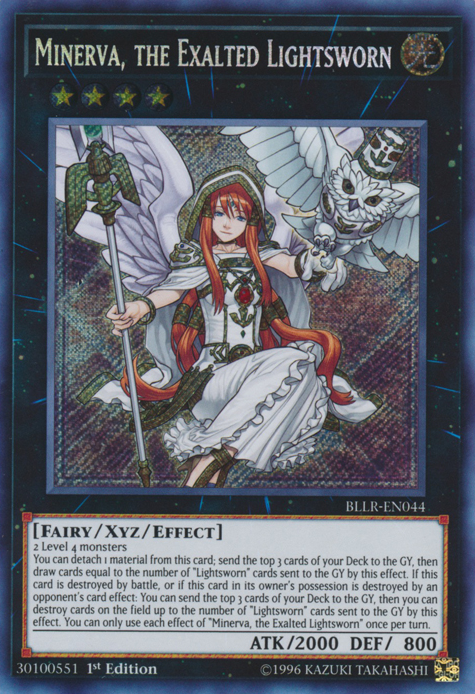 Minerva, the Exalted Lightsworn [BLLR-EN044] Secret Rare | Jomio and Rueliete's Cards and Comics