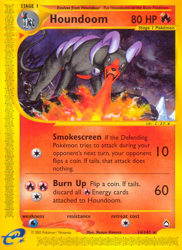 Houndoom (14/147) [Aquapolis] | Jomio and Rueliete's Cards and Comics