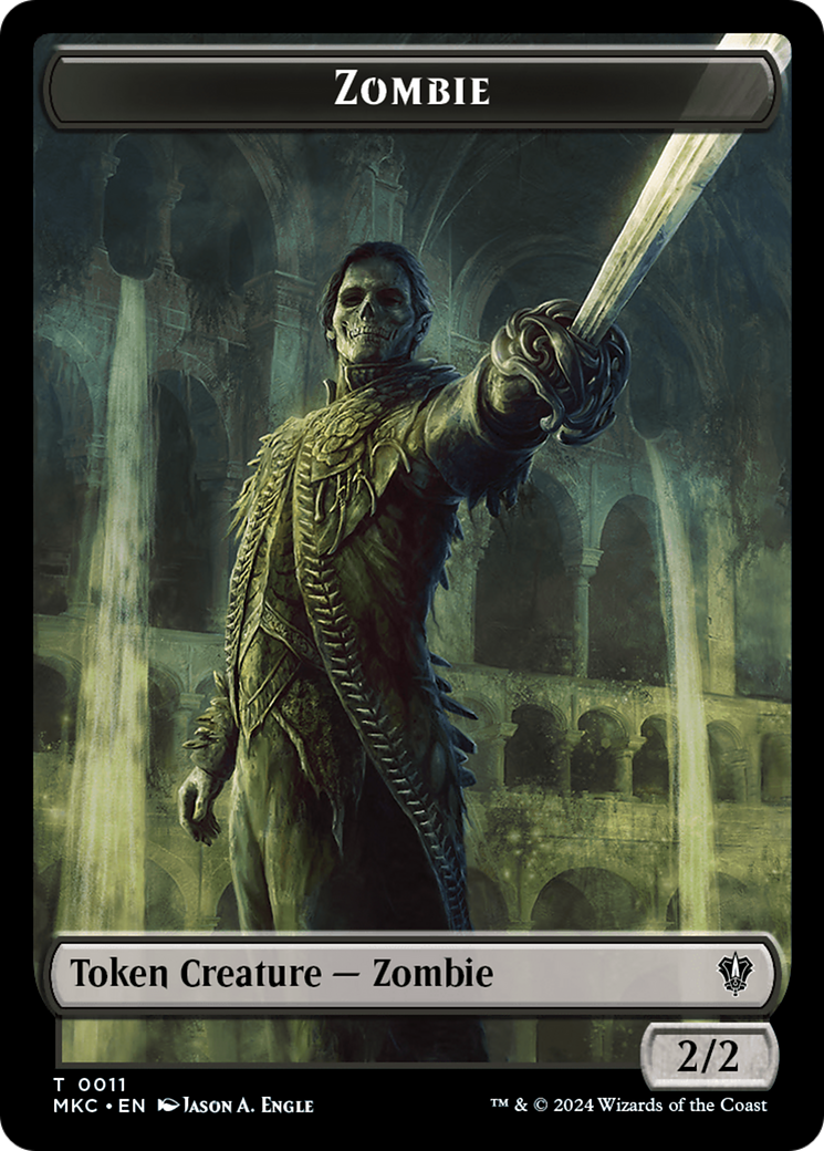 Salamander Warrior // Zombie Double-Sided Token [Murders at Karlov Manor Commander Tokens] | Jomio and Rueliete's Cards and Comics