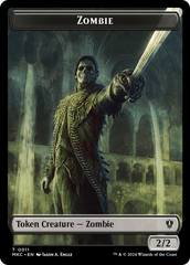 Salamander Warrior // Zombie Double-Sided Token [Murders at Karlov Manor Commander Tokens] | Jomio and Rueliete's Cards and Comics