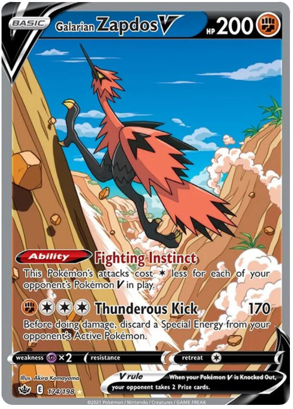 Galarian Zapdos V (174/198) [Sword & Shield: Chilling Reign] | Jomio and Rueliete's Cards and Comics