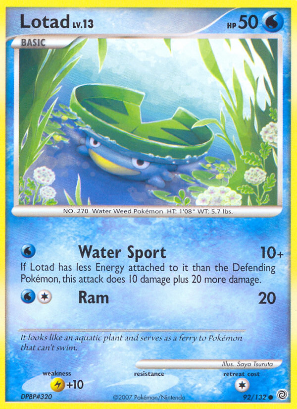 Lotad (92/132) [Diamond & Pearl: Secret Wonders] | Jomio and Rueliete's Cards and Comics