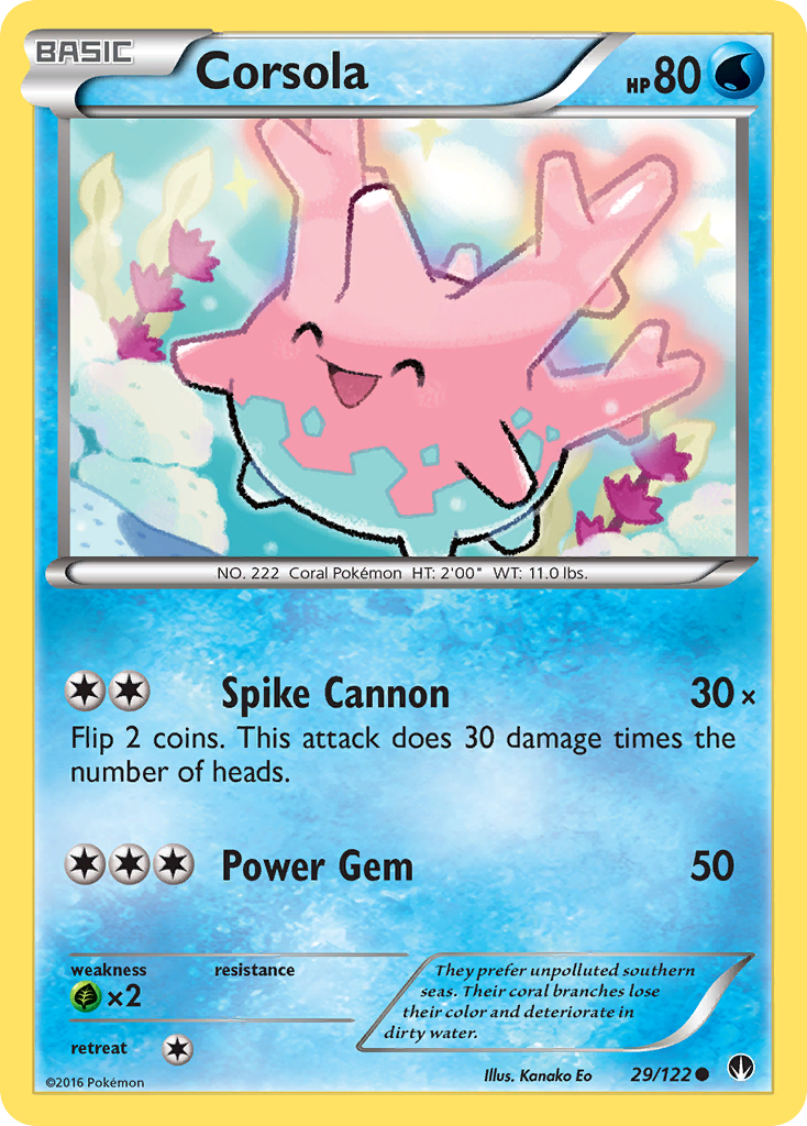 Corsola (29/122) [XY: BREAKpoint] | Jomio and Rueliete's Cards and Comics