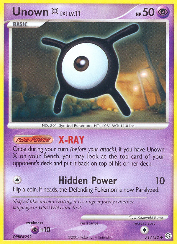 Unown X (71/132) [Diamond & Pearl: Secret Wonders] | Jomio and Rueliete's Cards and Comics