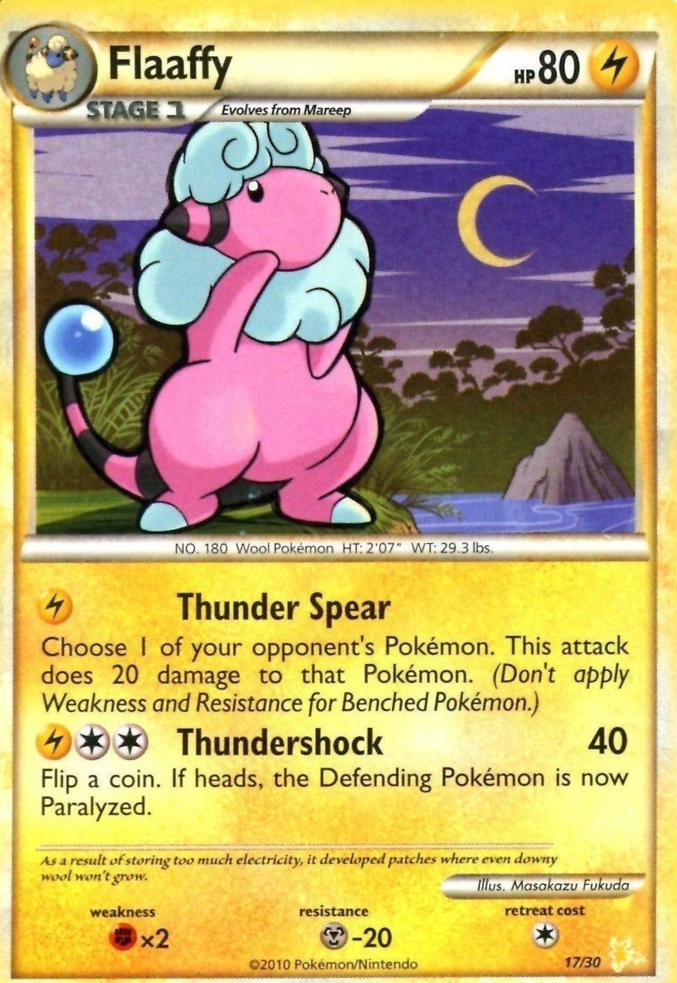 Flaaffy (17/30) [HeartGold & SoulSilver: Trainer Kit - Raichu] | Jomio and Rueliete's Cards and Comics