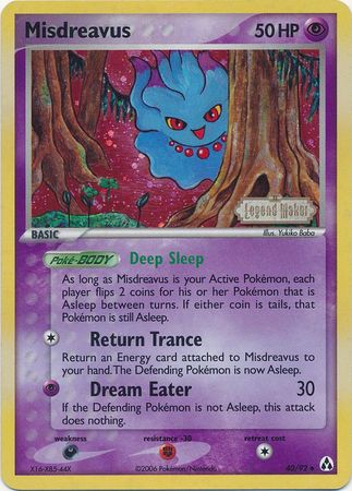 Misdreavus (40/92) (Stamped) [EX: Legend Maker] | Jomio and Rueliete's Cards and Comics