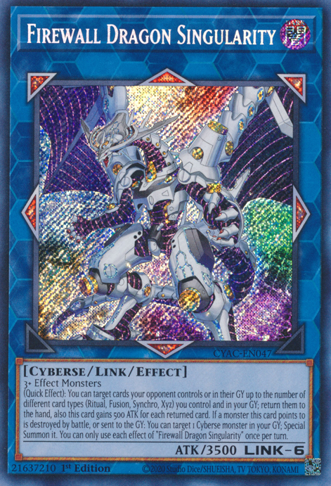 Firewall Dragon Singularity [CYAC-EN047] Secret Rare | Jomio and Rueliete's Cards and Comics