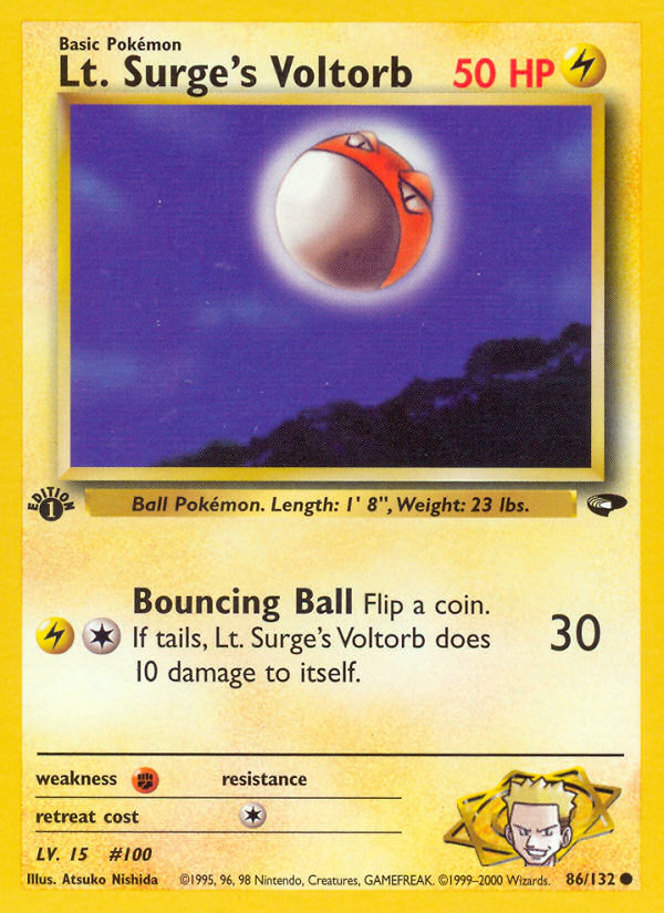 Lt. Surge's Voltorb (86/132) [Gym Challenge 1st Edition] | Jomio and Rueliete's Cards and Comics