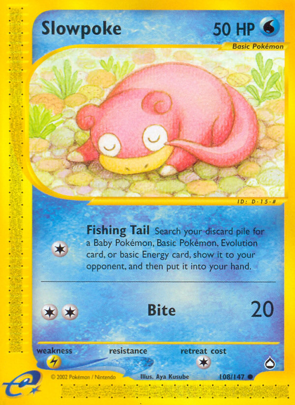 Slowpoke (108/147) [Aquapolis] | Jomio and Rueliete's Cards and Comics