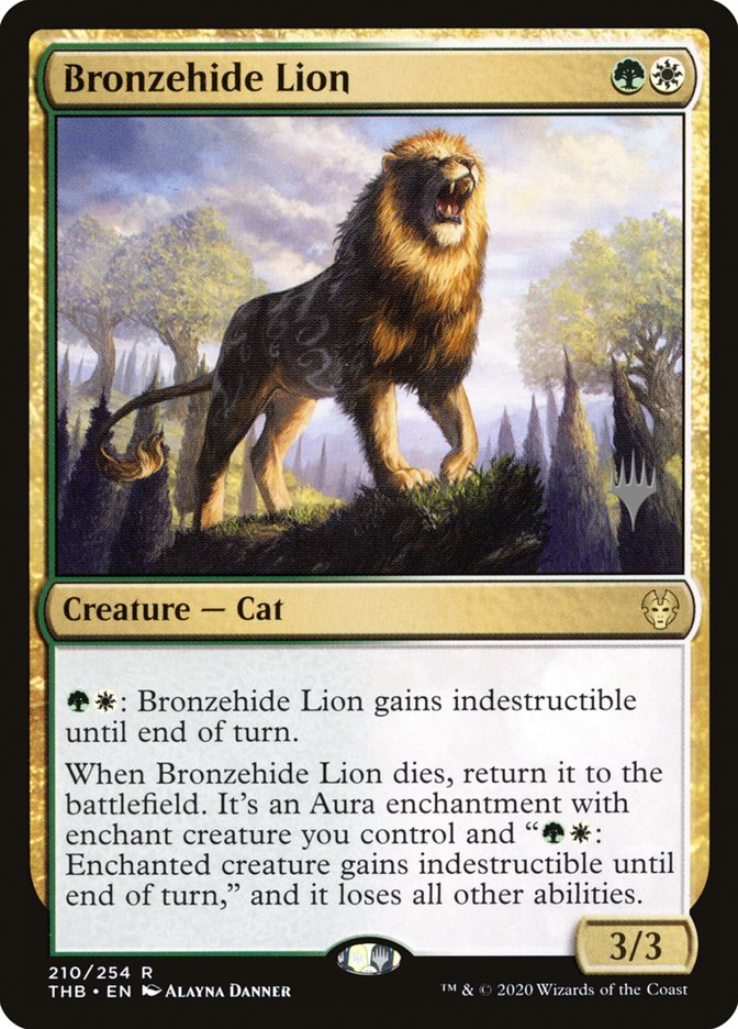 Bronzehide Lion (Promo Pack) [Theros Beyond Death Promos] | Jomio and Rueliete's Cards and Comics