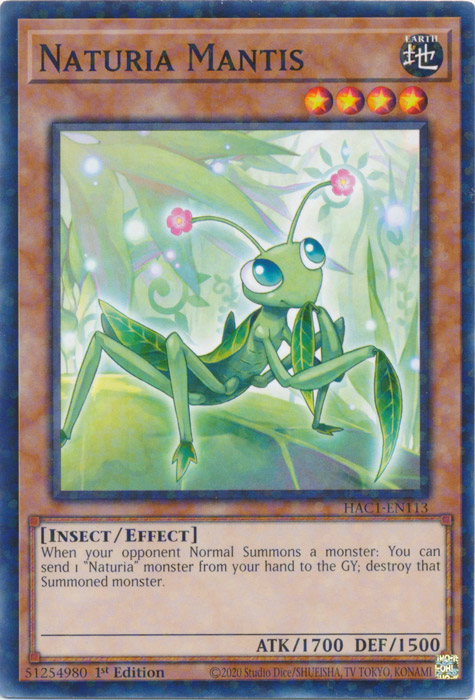 Naturia Mantis (Duel Terminal) [HAC1-EN113] Common | Jomio and Rueliete's Cards and Comics