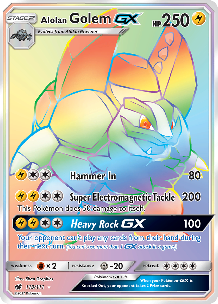 Alolan Golem GX (113/111) [Sun & Moon: Crimson Invasion] | Jomio and Rueliete's Cards and Comics