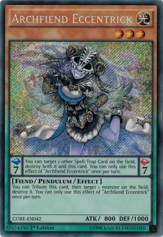 Archfiend Eccentrick [CORE-EN042] Secret Rare | Jomio and Rueliete's Cards and Comics