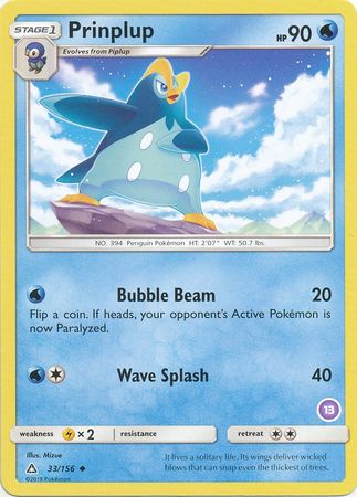 Prinplup (33/156) (Deck Exclusive #13) [Sun & Moon: Trainer Kit - Alolan Sandslash] | Jomio and Rueliete's Cards and Comics