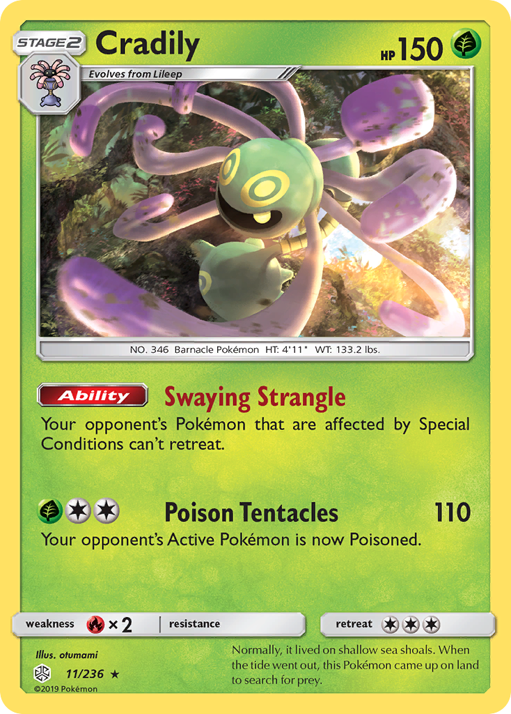 Cradily (11/236) [Sun & Moon: Cosmic Eclipse] | Jomio and Rueliete's Cards and Comics