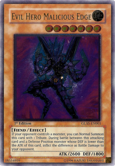 Evil HERO Malicious Edge (UTR) [GLAS-EN003] Ultimate Rare | Jomio and Rueliete's Cards and Comics