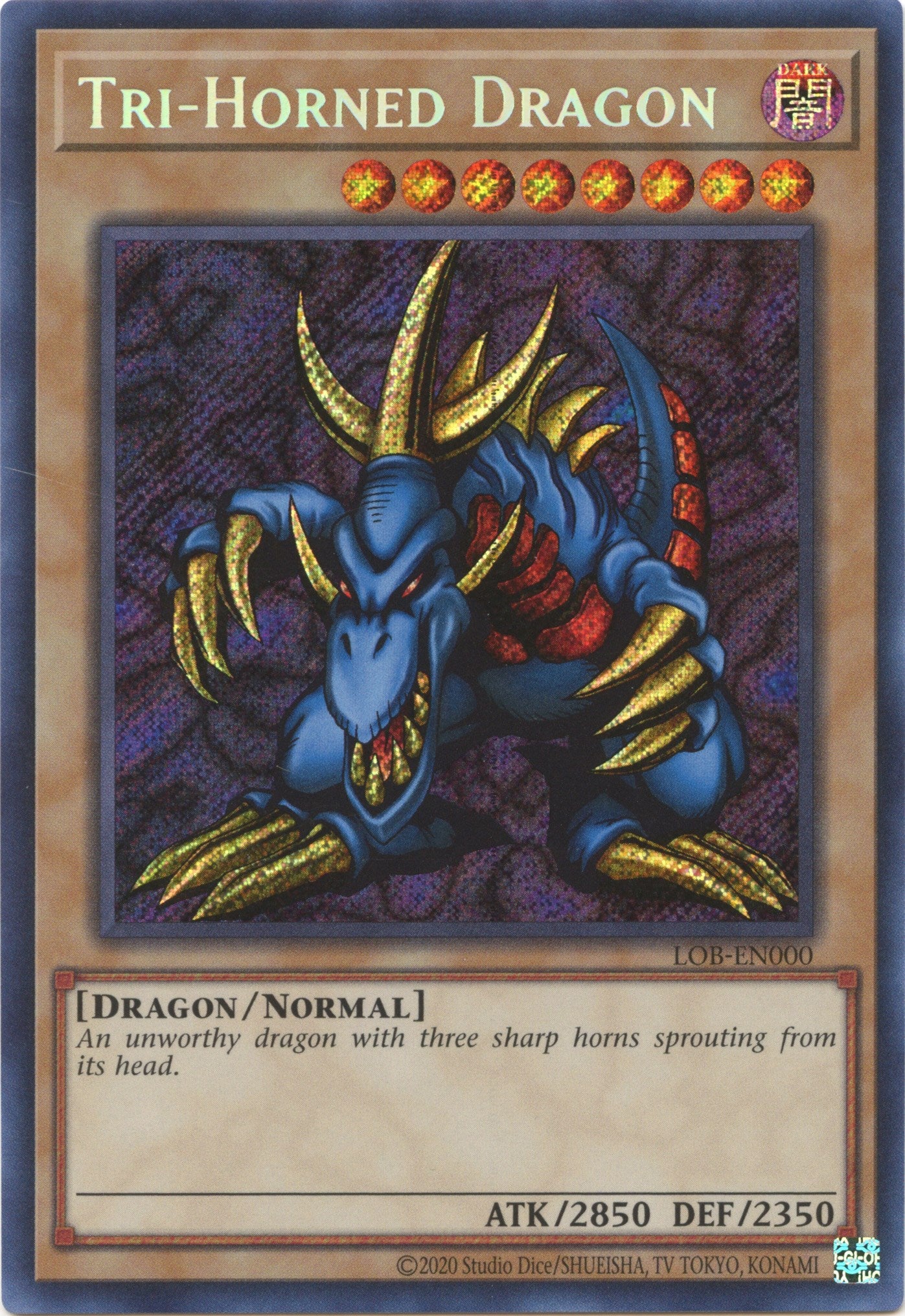 Tri-Horned Dragon (25th Anniversary) [LOB-EN000] Secret Rare | Jomio and Rueliete's Cards and Comics