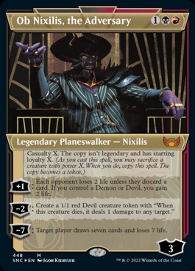 Ob Nixilis, the Adversary (Showcase Art Deco Foil Etched) [Streets of New Capenna] | Jomio and Rueliete's Cards and Comics
