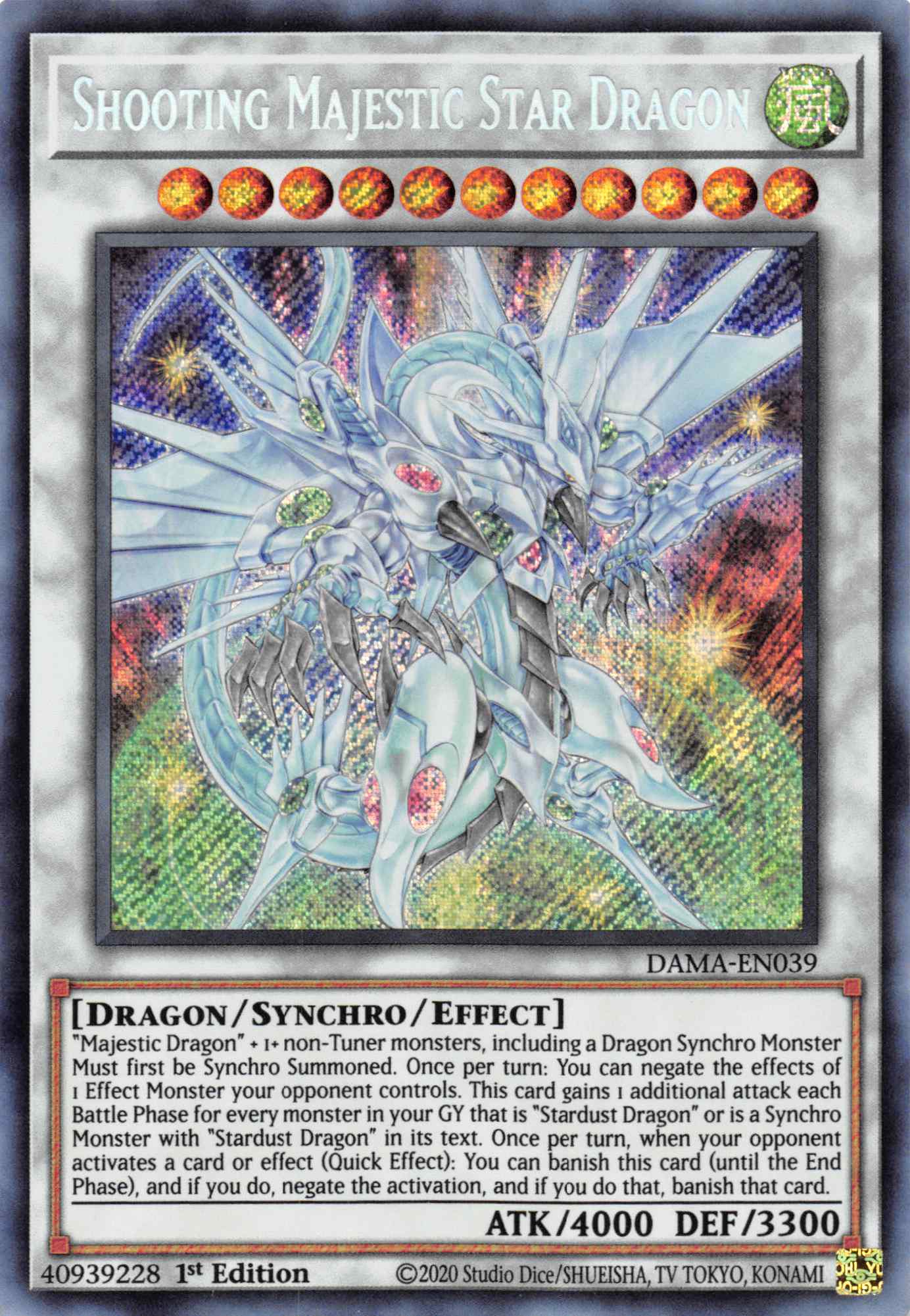 Shooting Majestic Star Dragon [DAMA-EN039] Secret Rare | Jomio and Rueliete's Cards and Comics