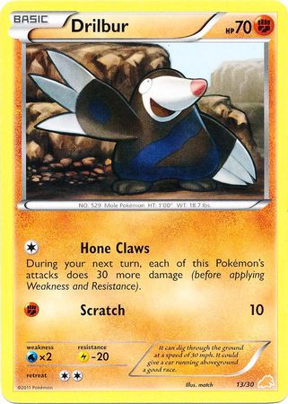 Drilbur (13/30) [Black & White: Trainer Kit - Excadrill] | Jomio and Rueliete's Cards and Comics
